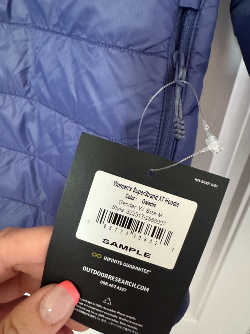 Outdoor Research Women's SuperStrand XT Hoodie - Galactic Blue - Picture 2 of 4